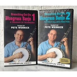 Branching Out On Bluegrass Banjo 1 & 2 Taught By Pete Wernick VHS Videotapes
